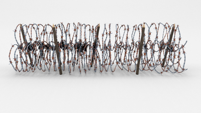 Low Poly Barb Wire Obstacle