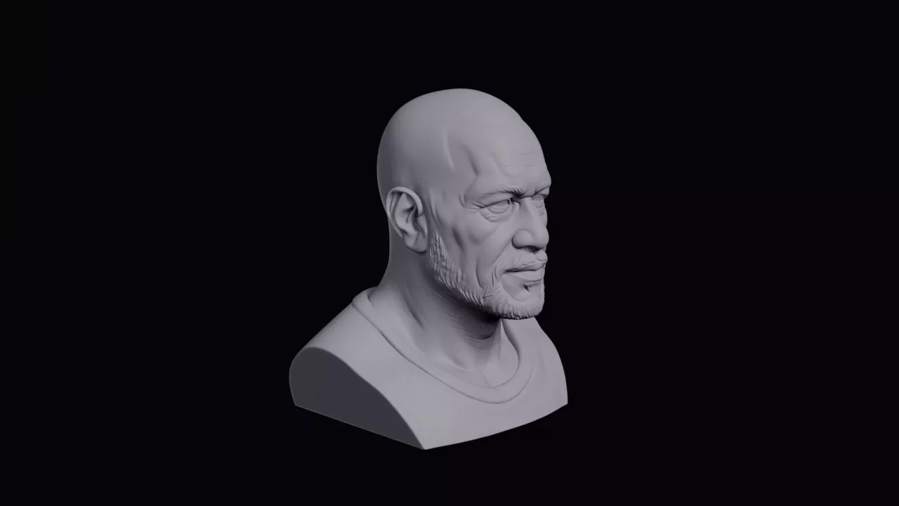 Cook Islander Man With Shaved Head Bust 3D print model