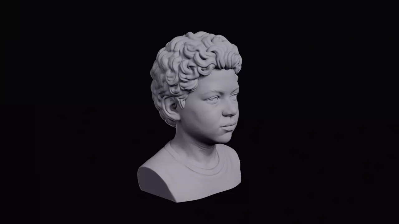Colombian Boy With Curls Bust 3D print model