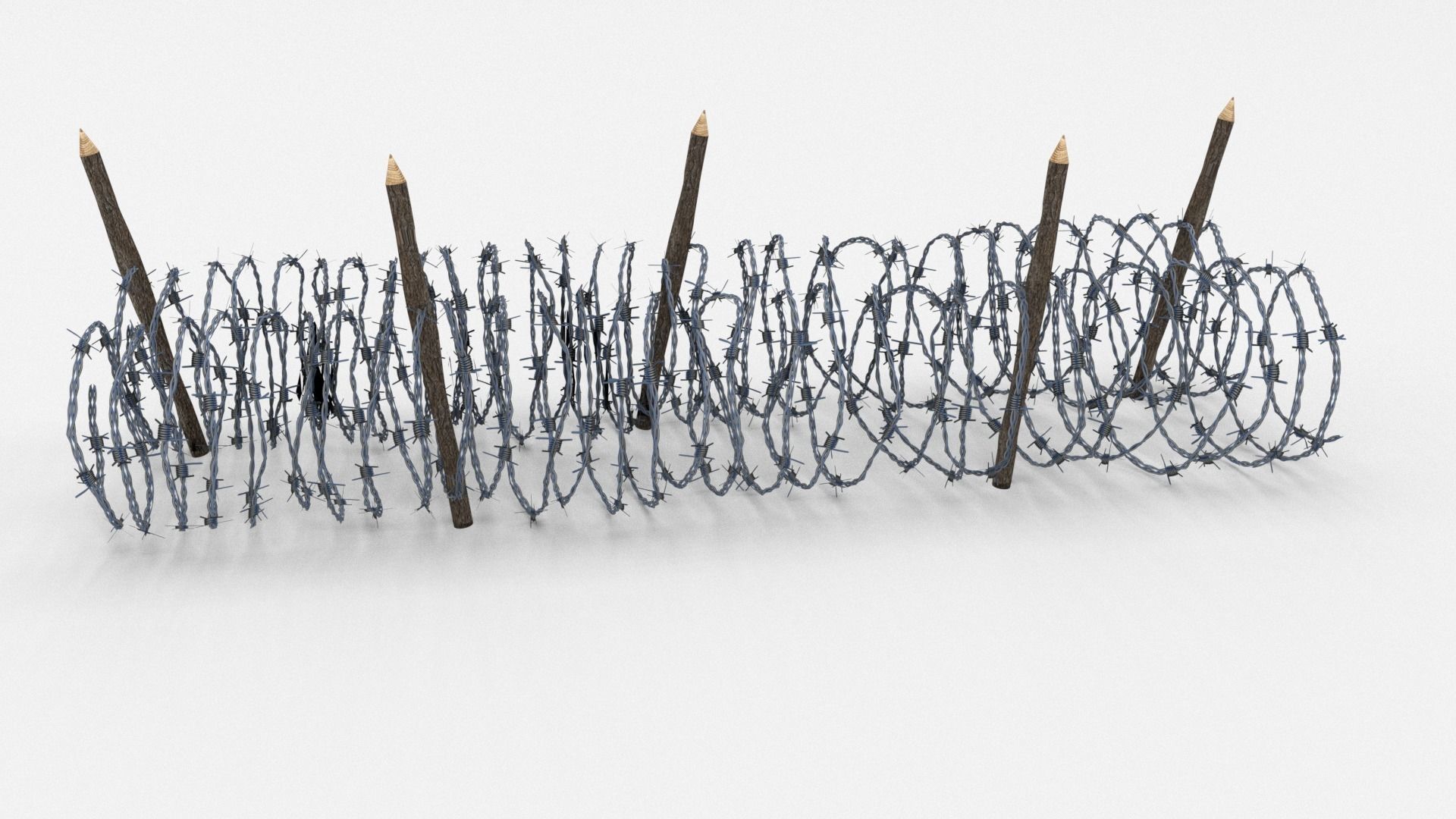 Low Poly Barb Wire Obstacle Low-poly 3D model_15