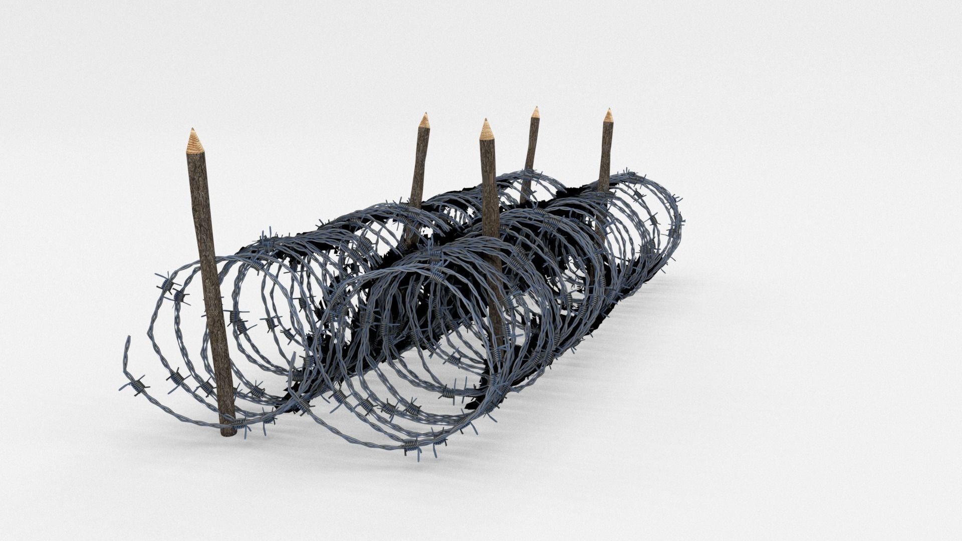 Low Poly Barb Wire Obstacle Low-poly 3D model_5