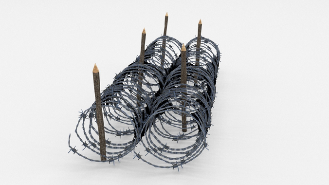 Low Poly Barb Wire Obstacle Low-poly 3D model