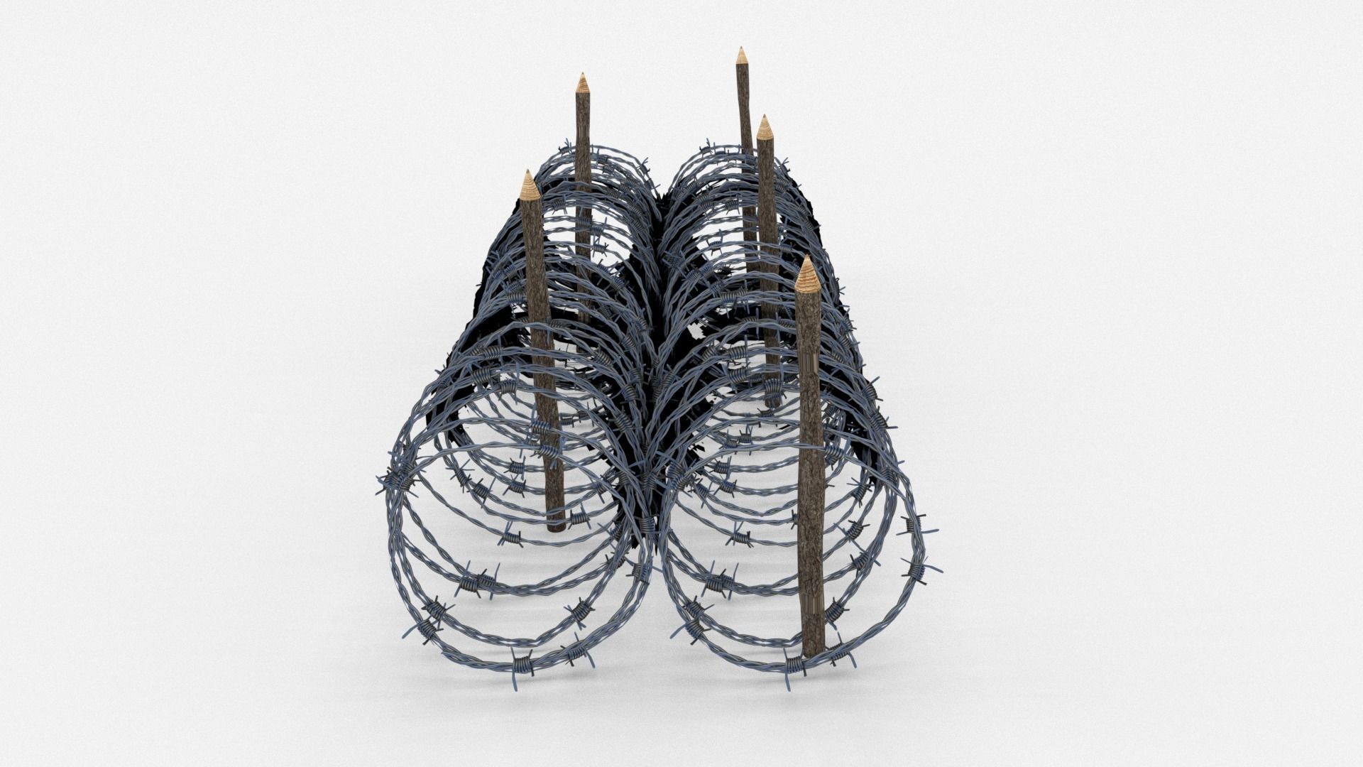 Low Poly Barb Wire Obstacle Low-poly 3D model_10