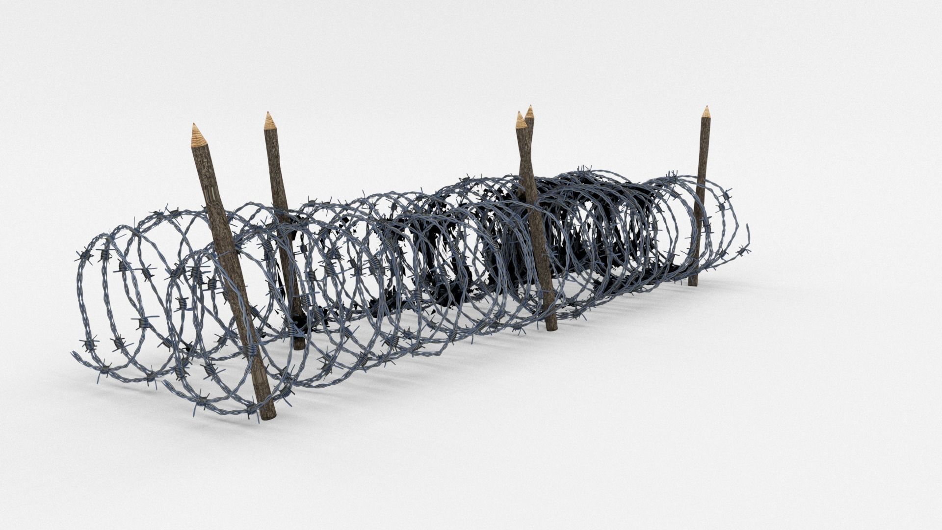 Low Poly Barb Wire Obstacle Low-poly 3D model_1