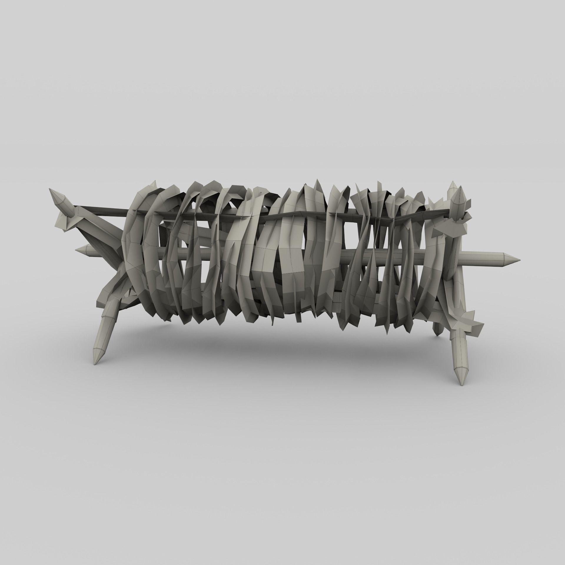 Low Poly Barb Wire Obstacle Low-poly 3D model_9