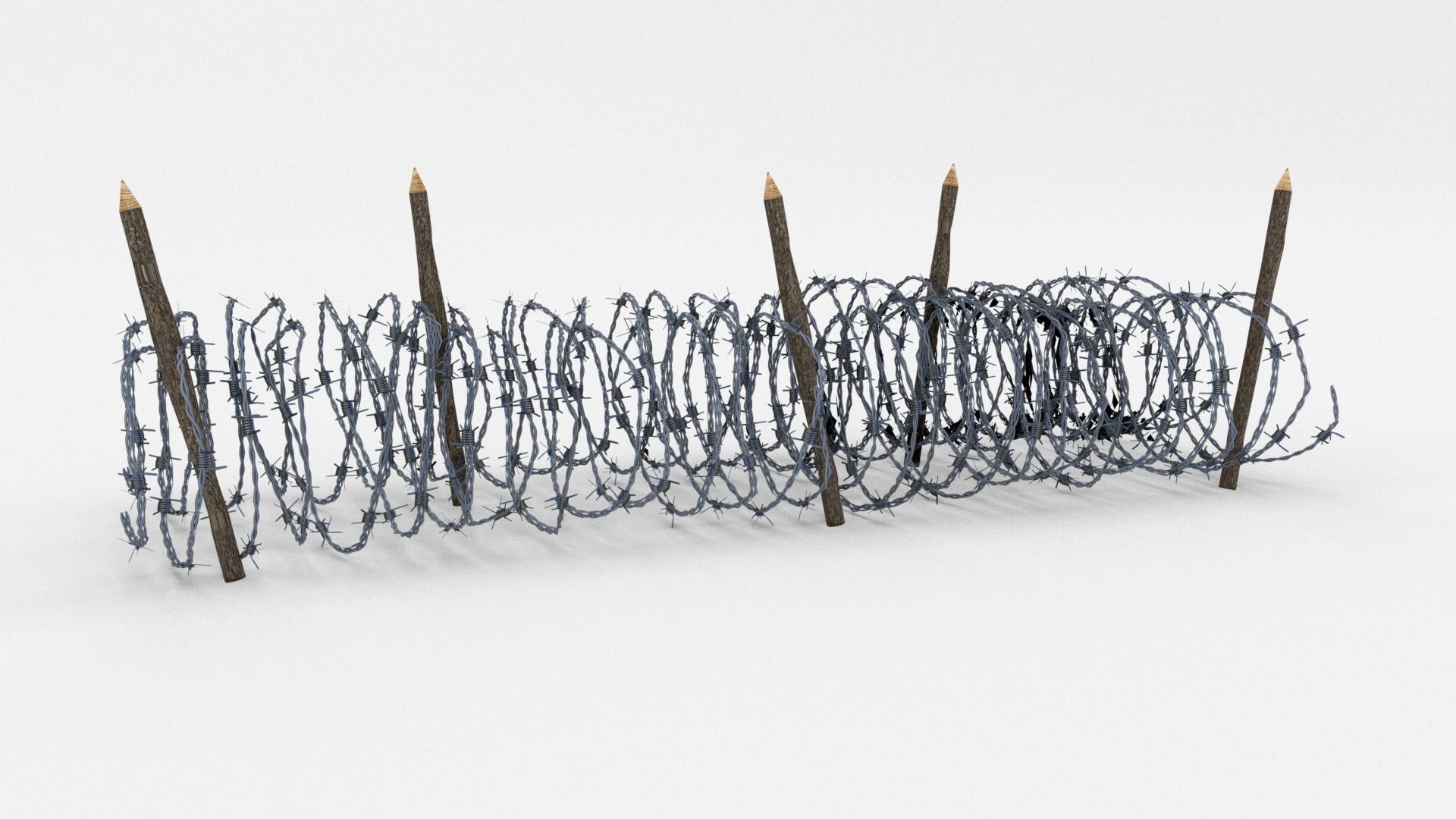 Low Poly Barb Wire Obstacle Low-poly 3D model_2