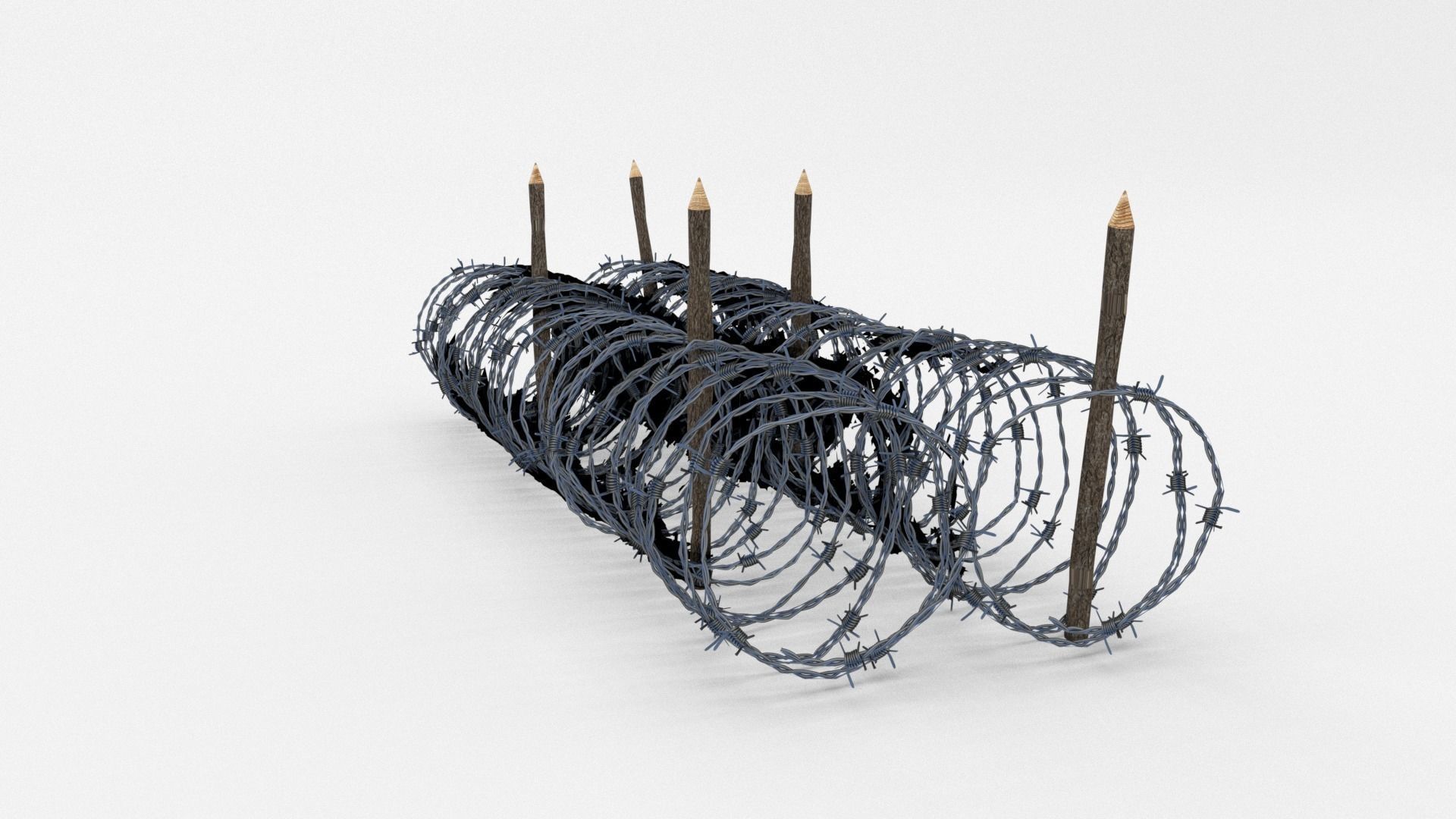 Low Poly Barb Wire Obstacle Low-poly 3D model_13