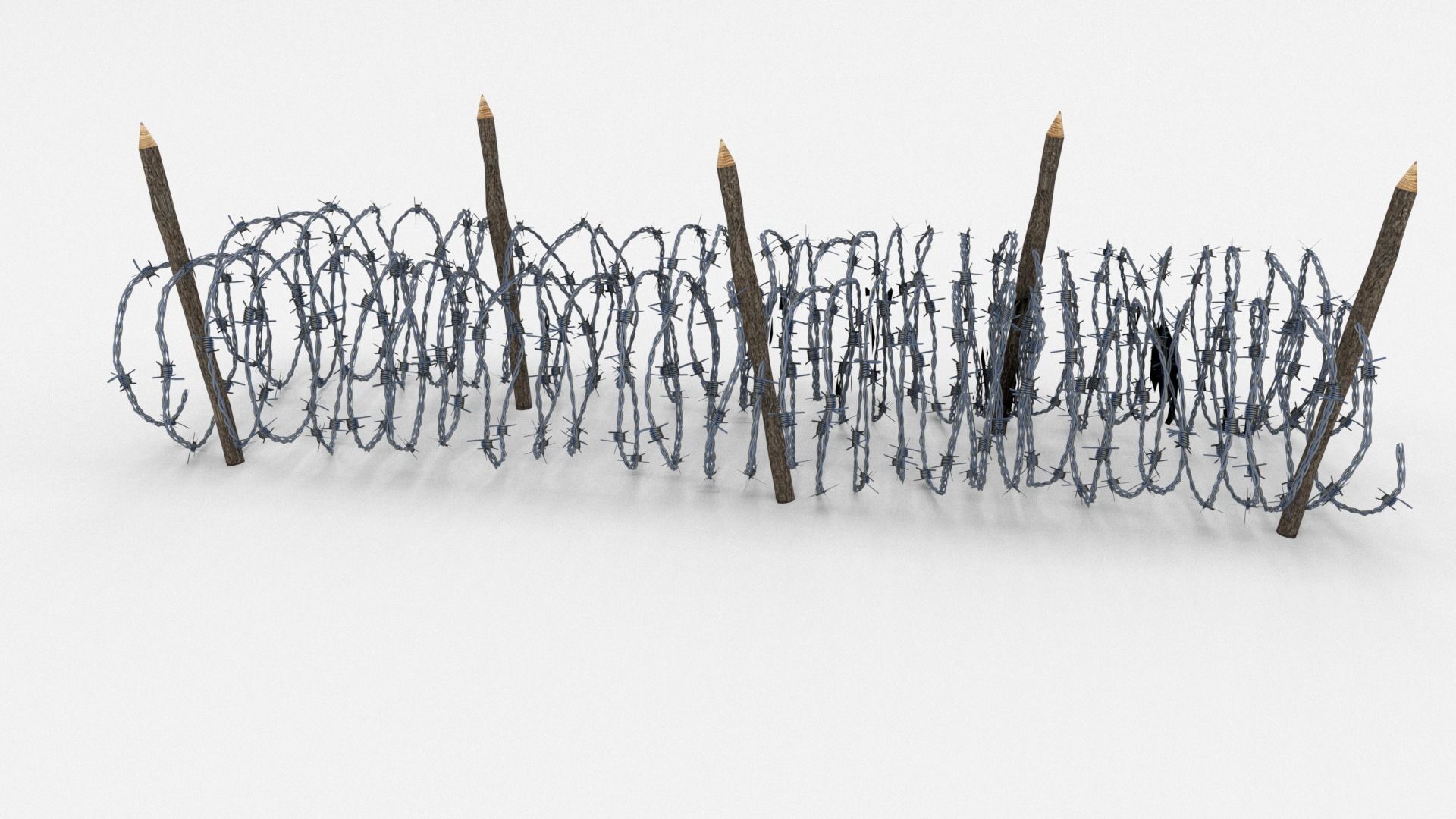 Low Poly Barb Wire Obstacle Low-poly 3D model_12