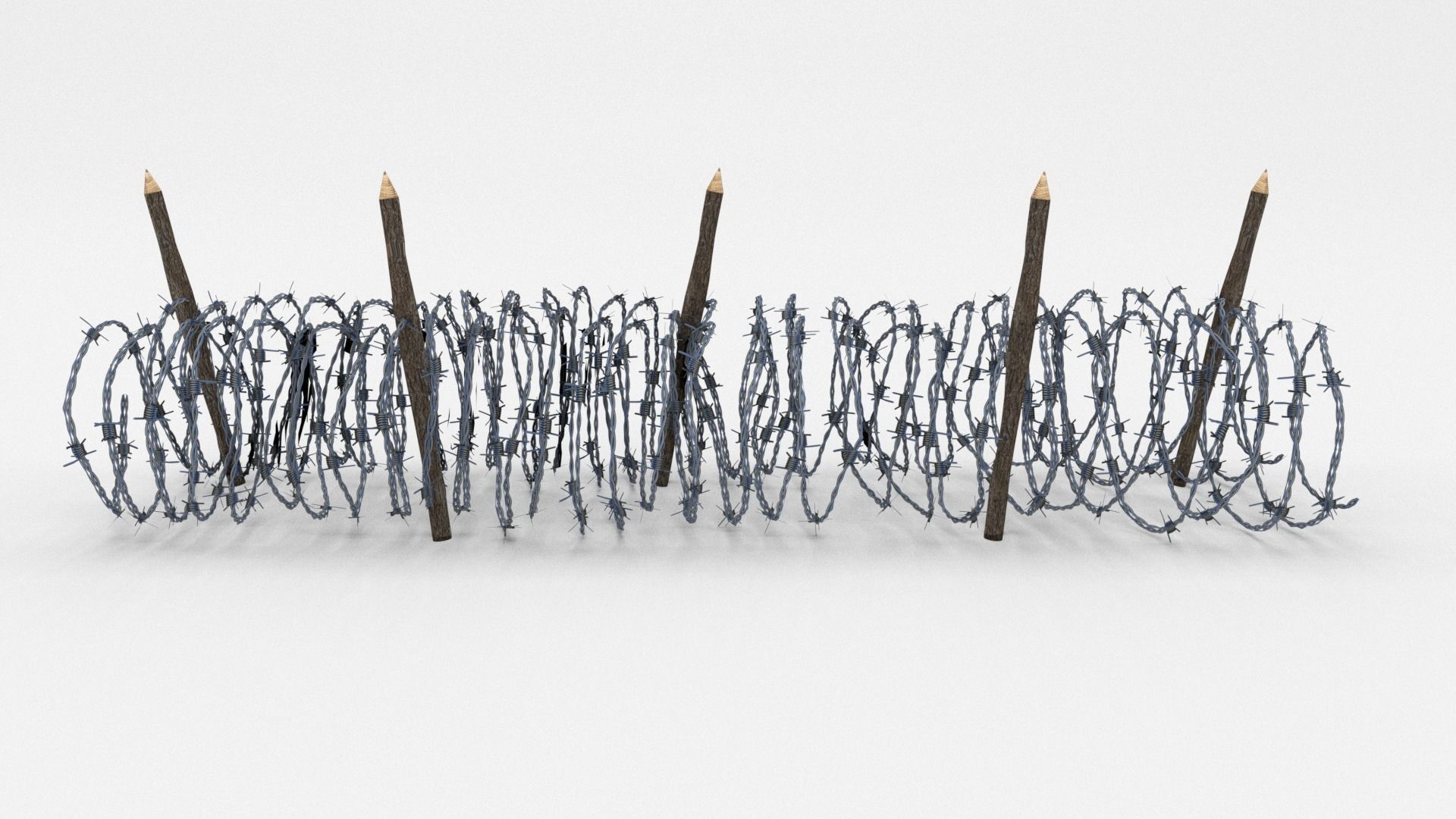 Low Poly Barb Wire Obstacle Low-poly 3D model_11