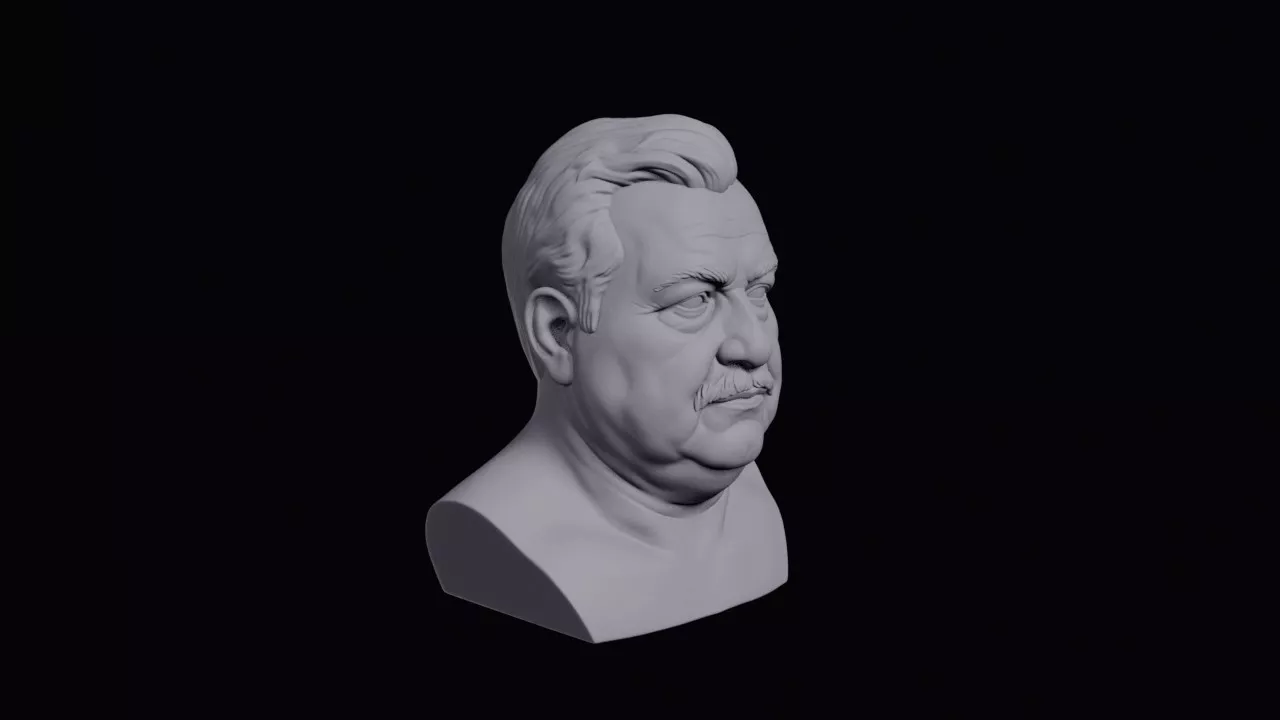 Chef With Clipped Moustache Bust 3D print model