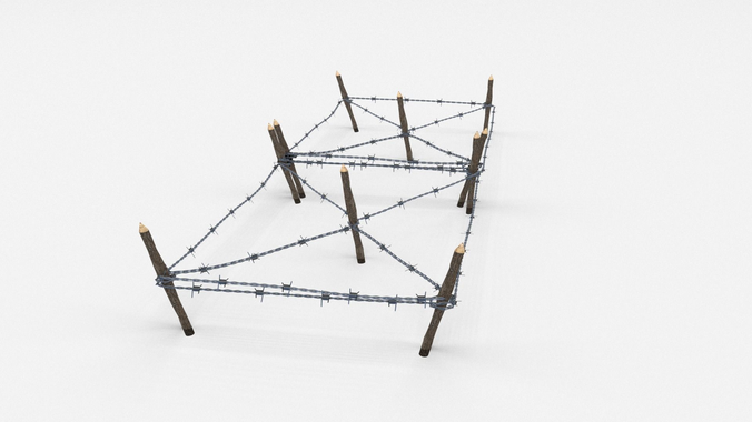 Low Poly Barb Wire Obstacle