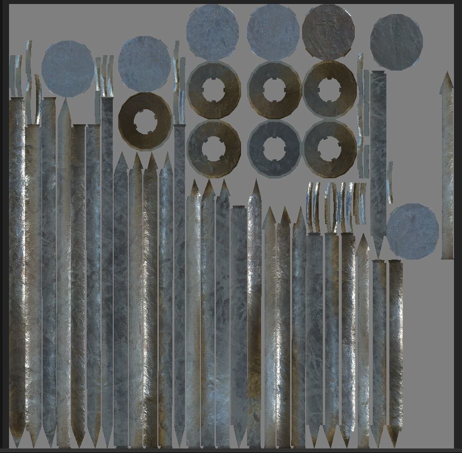 Nails low-poly game ready PBR set of Low-poly 3D model_4