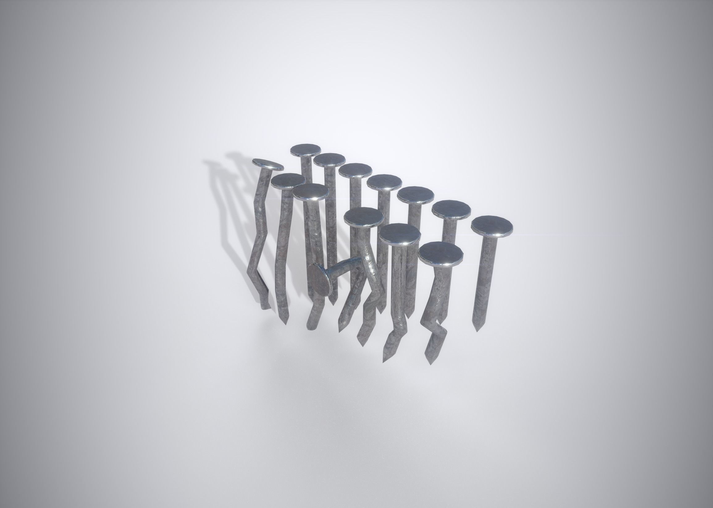 Nails low-poly game ready PBR set of Low-poly 3D model_2