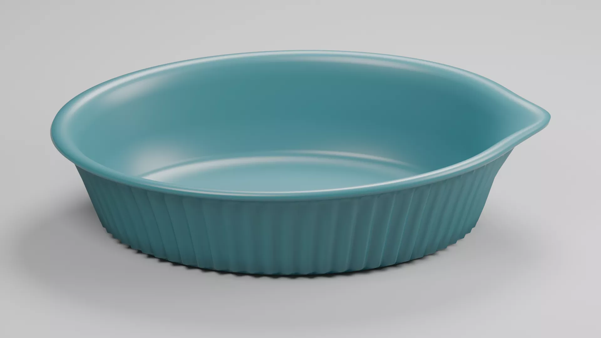 Ribbed Teal Oval Washing Basin Low-poly 3D model