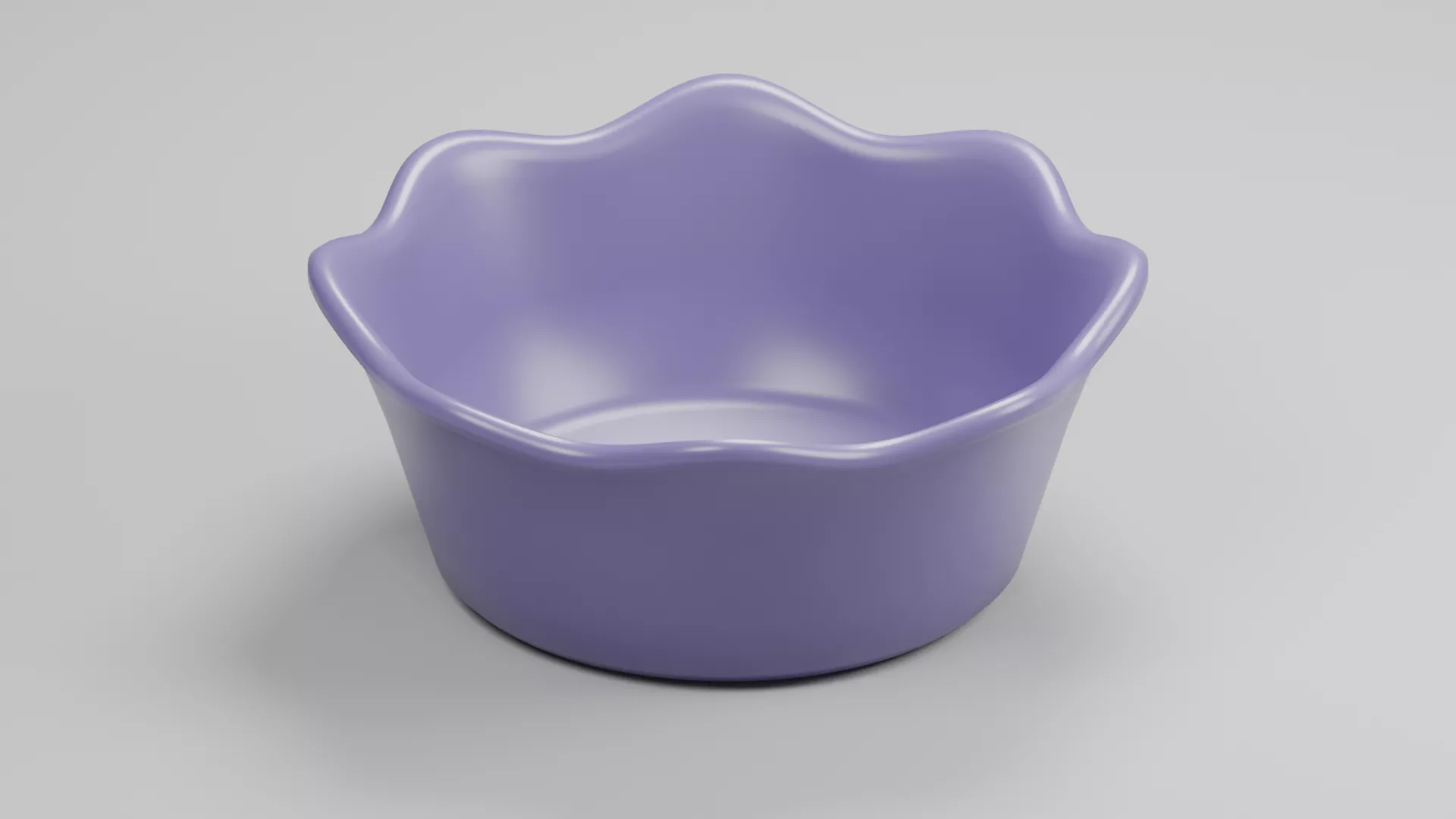 Purple Scalloped Plastic Wash Bowl Low-poly 3D model