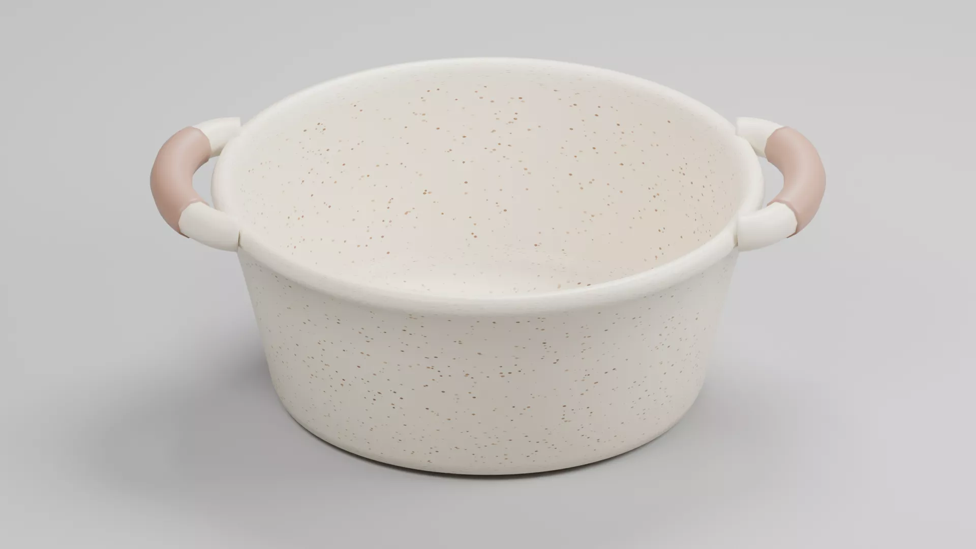 White Round Basin with Pink Side Grips Low-poly 3D model