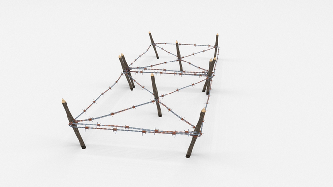 Low Poly Barb Wire Obstacle Low-poly 3D model