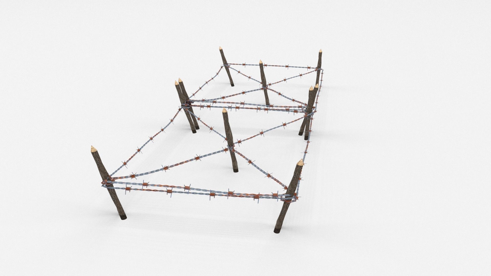 Low Poly Barb Wire Obstacle Low-poly 3D model