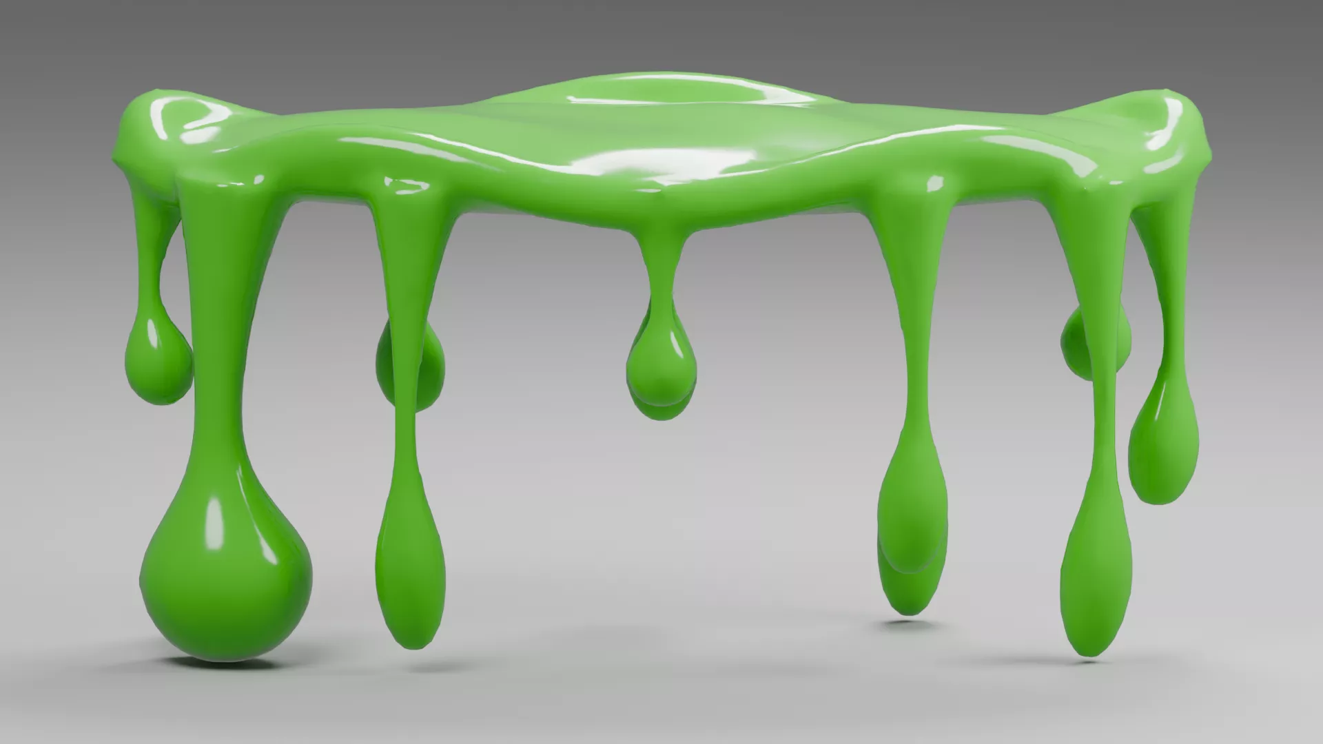 Bright Green Goo Sheet with Long Drips Low-poly 3D model