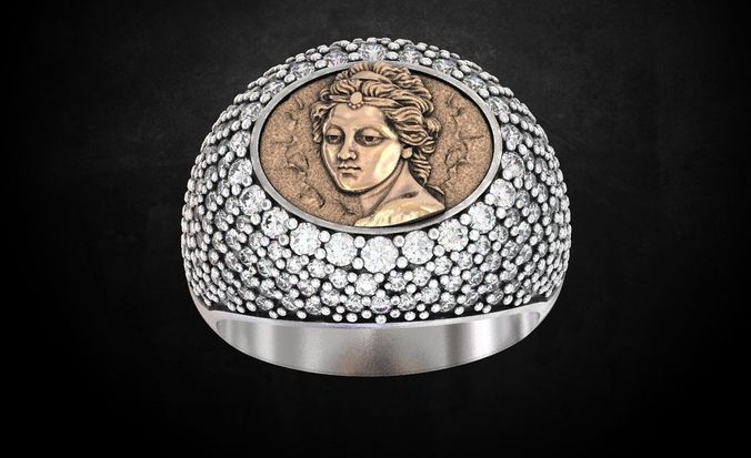Ring with a madonna Many sizes 141 3D print model