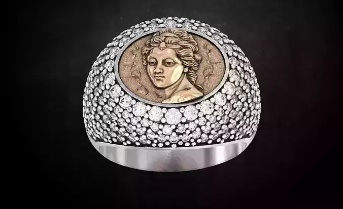 Ring with a madonna Many sizes 141 3D print model