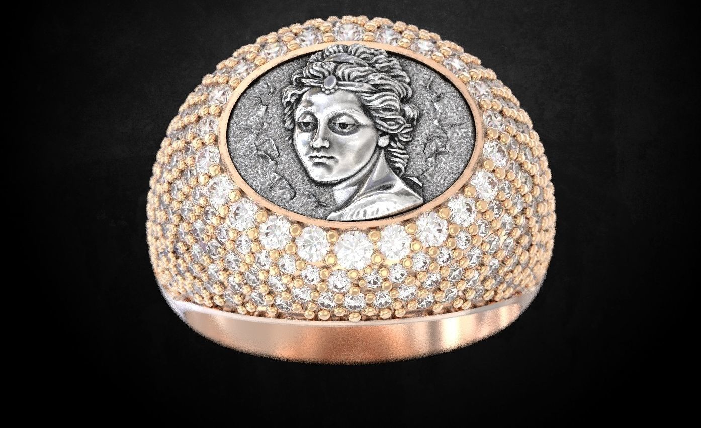 Ring with a madonna Many sizes 141 3D print model_1