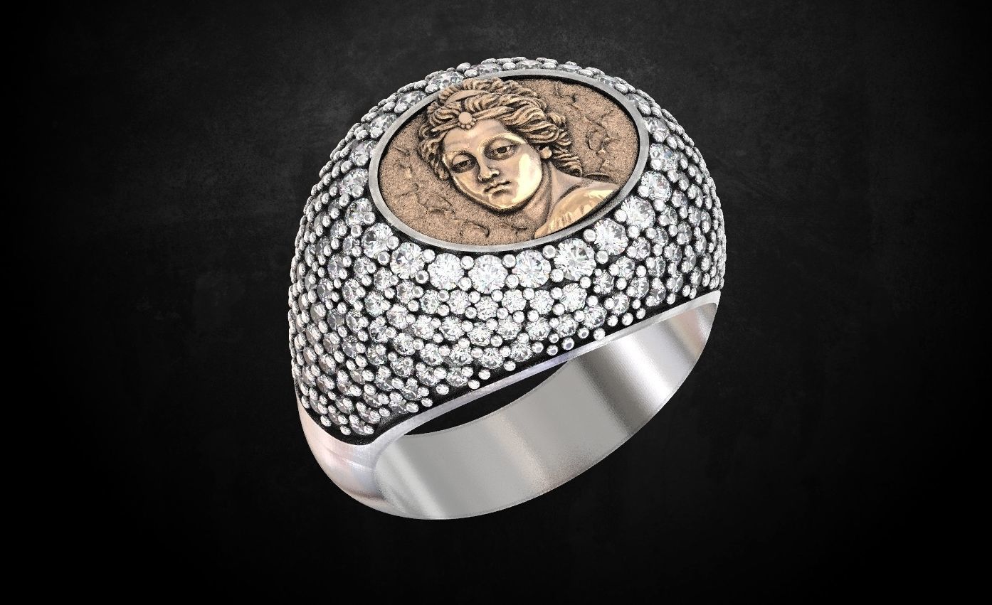 Ring with a madonna Many sizes 141 3D print model_2