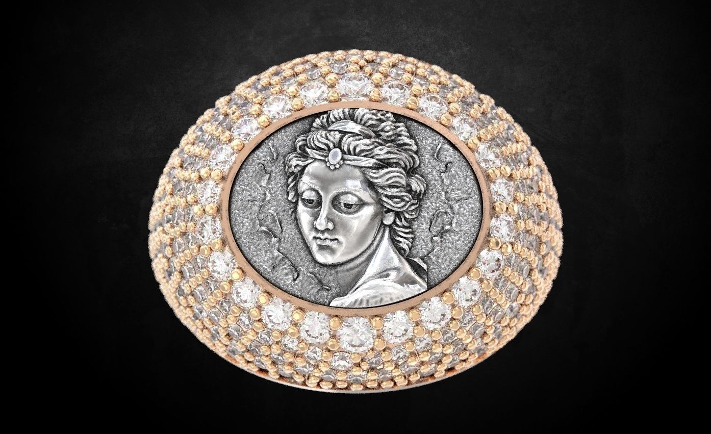 Ring with a madonna Many sizes 141 3D print model_4