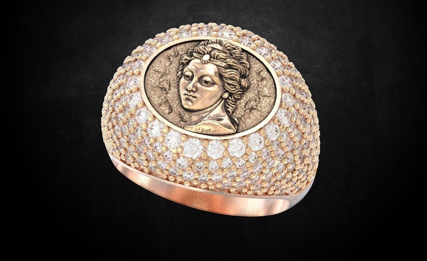 Ring with a madonna Many sizes 141 3D print model_3