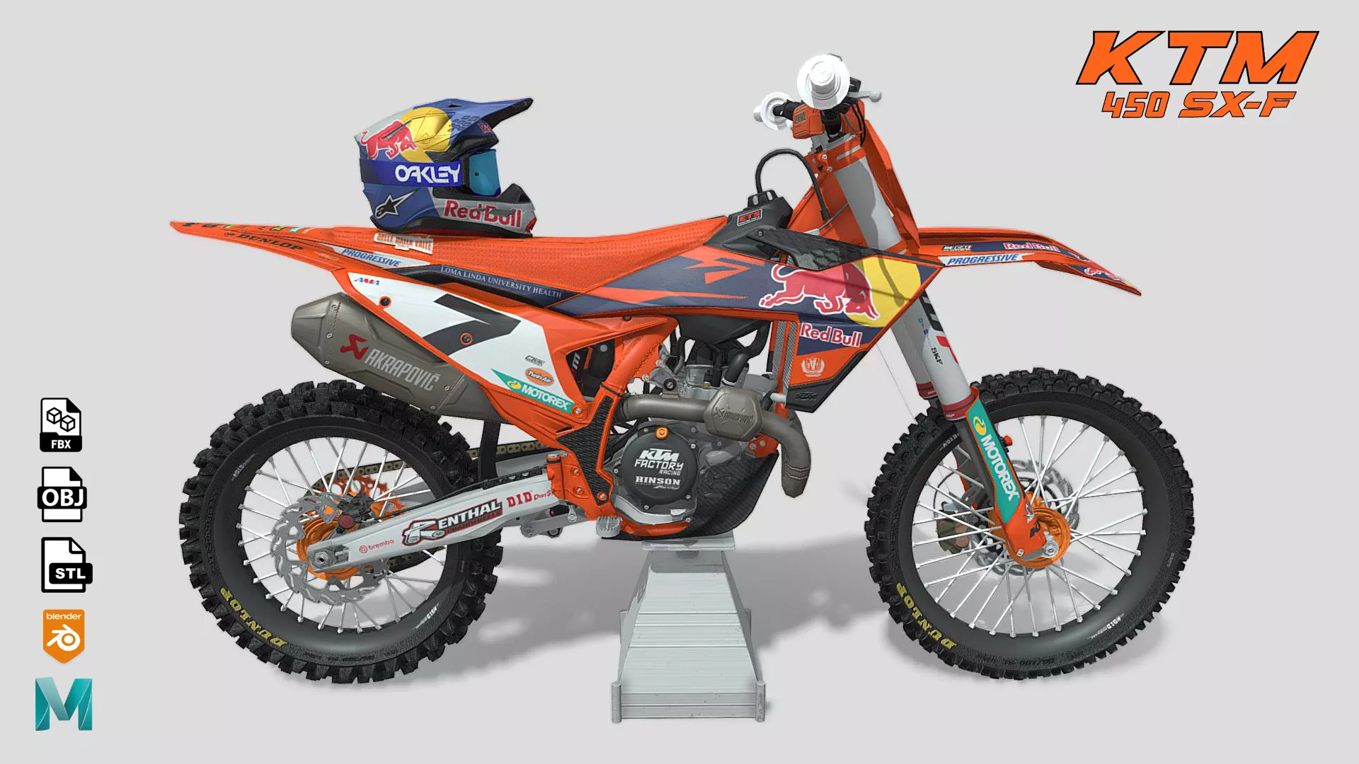 KTM 450 SX-F Factory Edition Low-poly 3D model