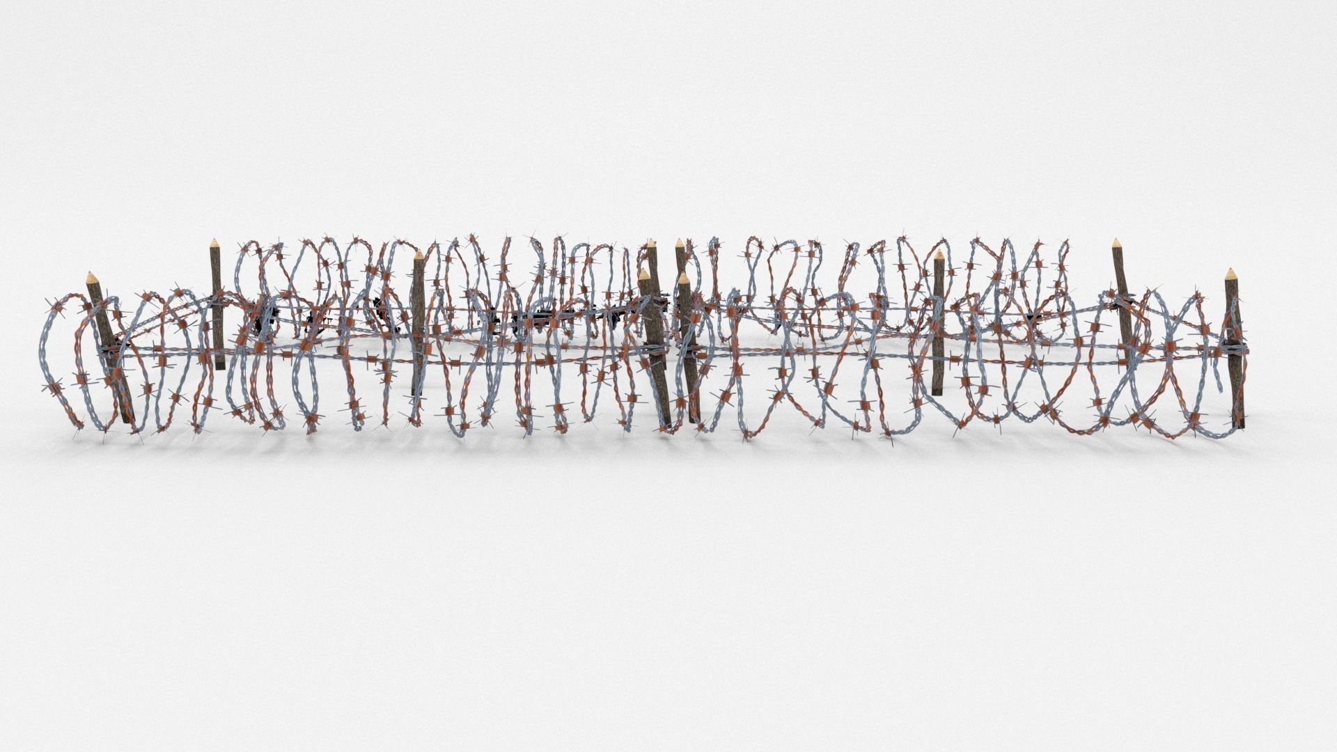 Low Poly Barb Wire Obstacle Low-poly 3D model_10