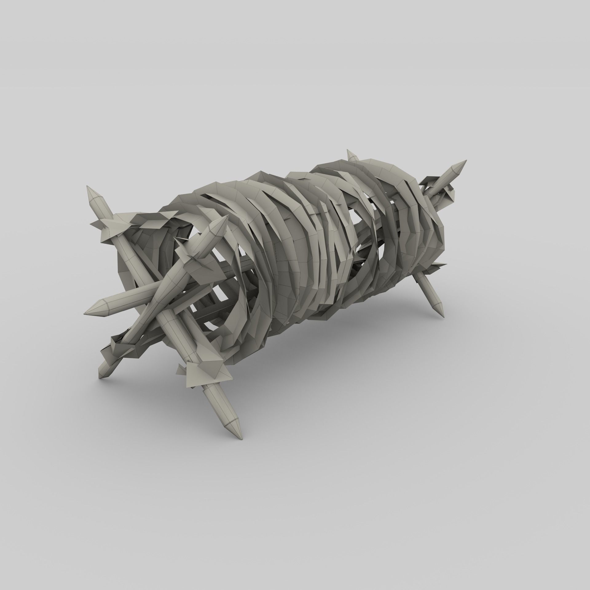 Low Poly Barb Wire Obstacle Low-poly 3D model_7