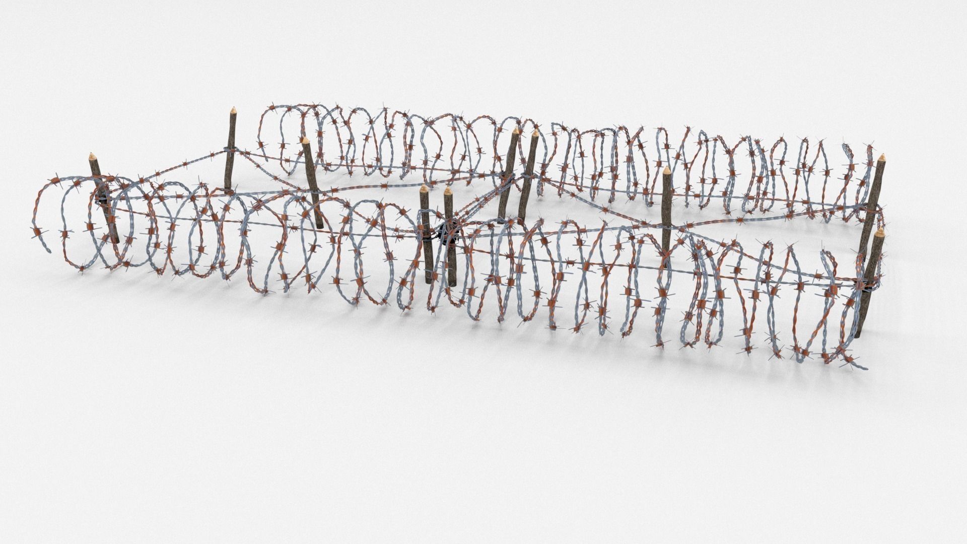 Low Poly Barb Wire Obstacle Low-poly 3D model_14