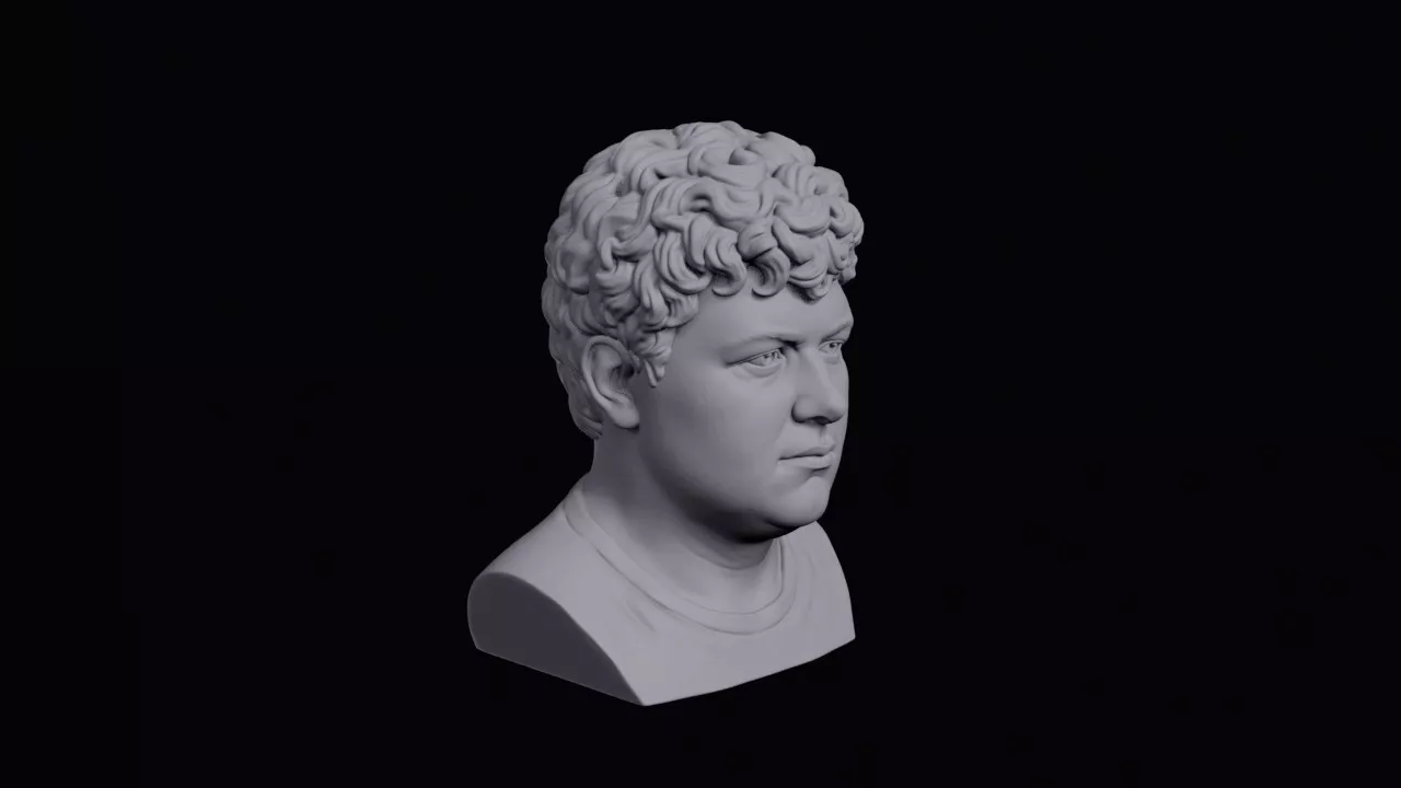 Young Welsh Man With Round Face Bust 3D print model