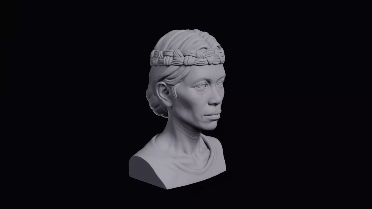 Young Timorese Woman With Woven Headband Bust 3D print model