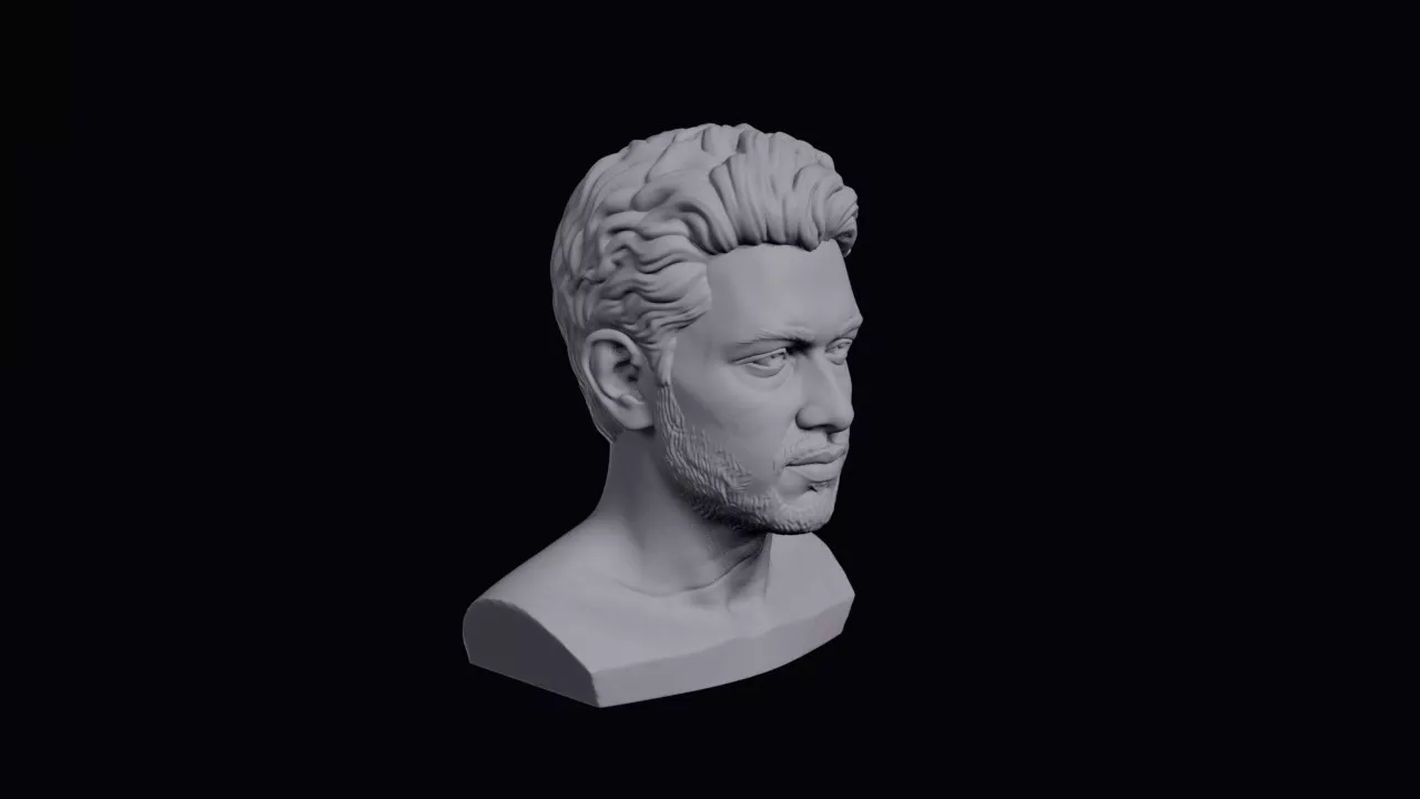 Young Sri Lankan Man With Wavy Hair Bust 3D print model
