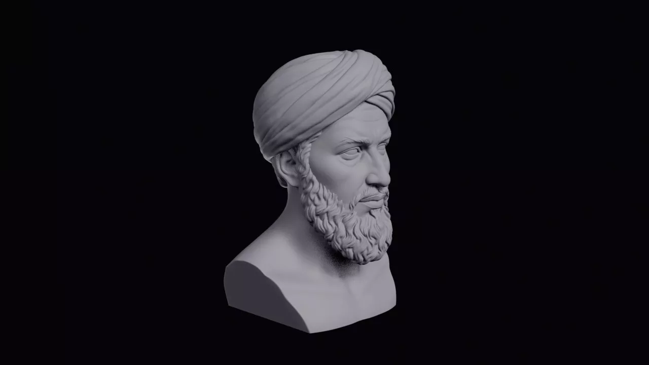 Young Pashtun Man With Wrapped Turban Bust 3D print model