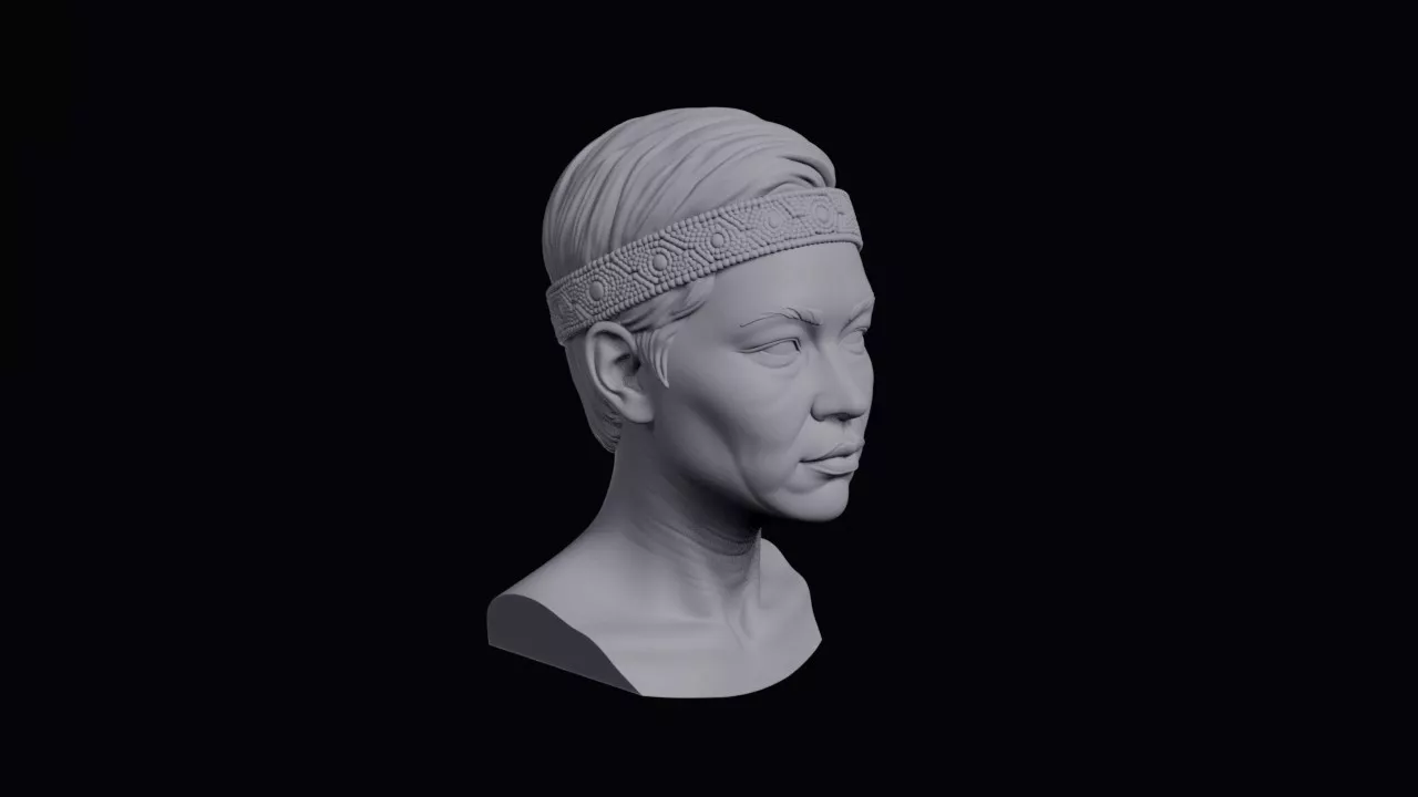 Young Naga Woman With Beaded Headband Bust 3D print model