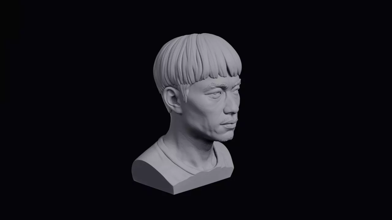 Young Hmong Man With Narrow Face Bust 3D print model