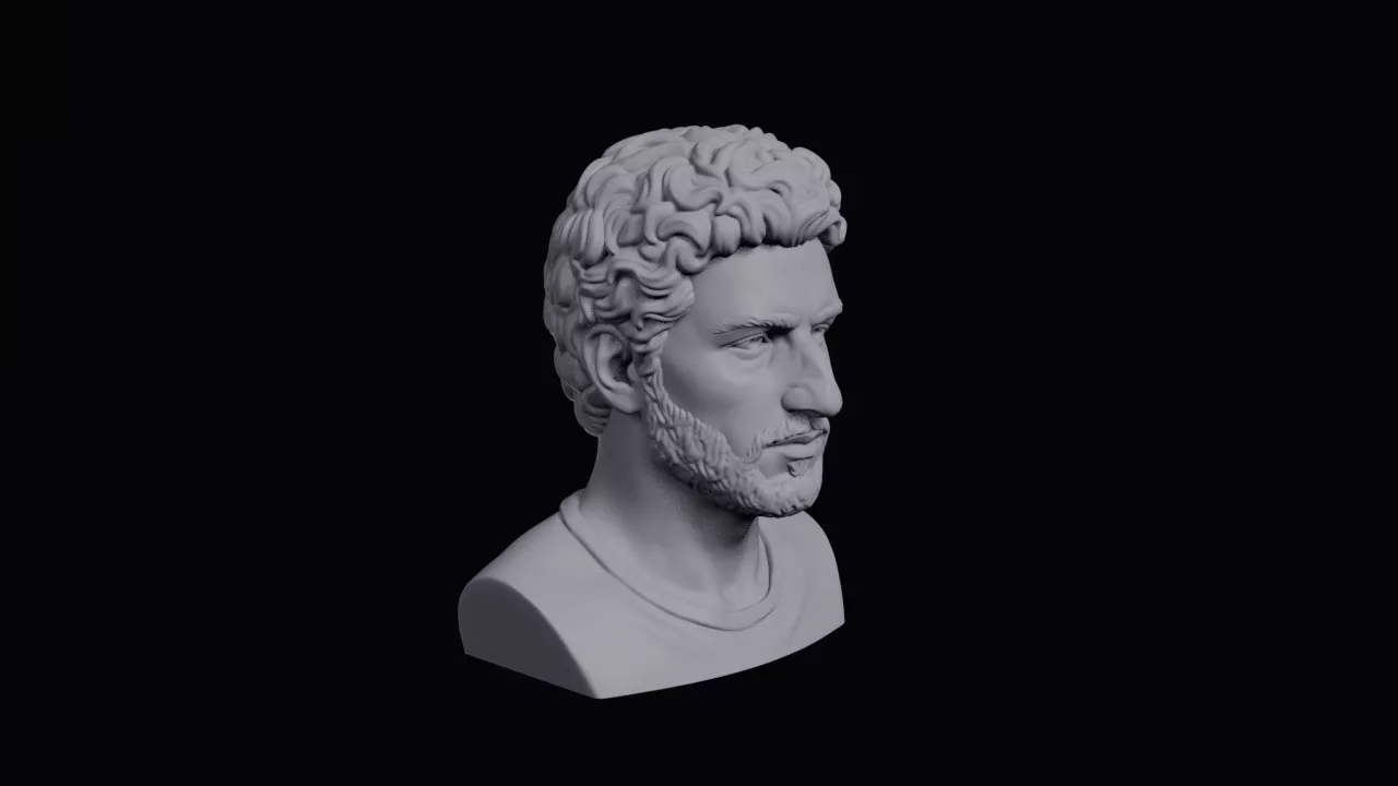 Young Cypriot Man With Dense Curls Bust 3D print model