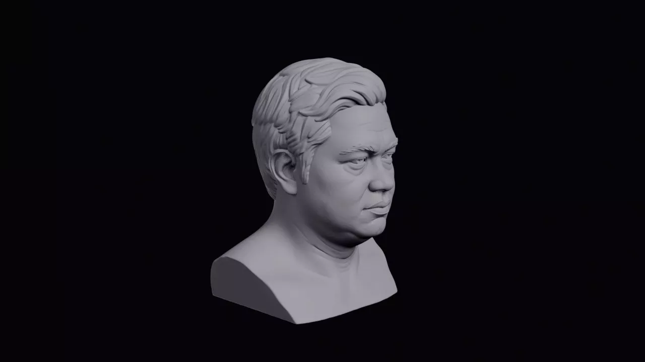 Young Bicolano Man With Full Cheeks Bust 3D print model
