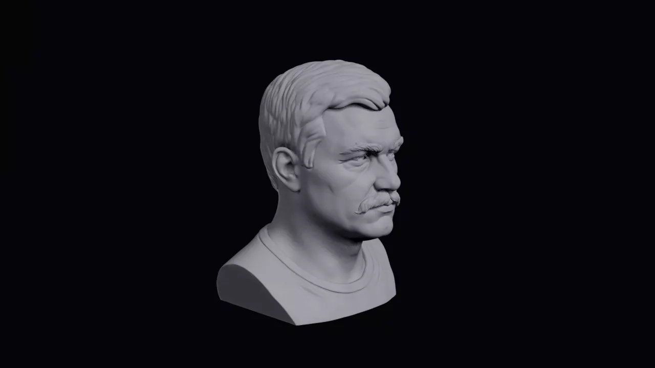 Young Belarusian Man With Broad Face Bust 3D print model
