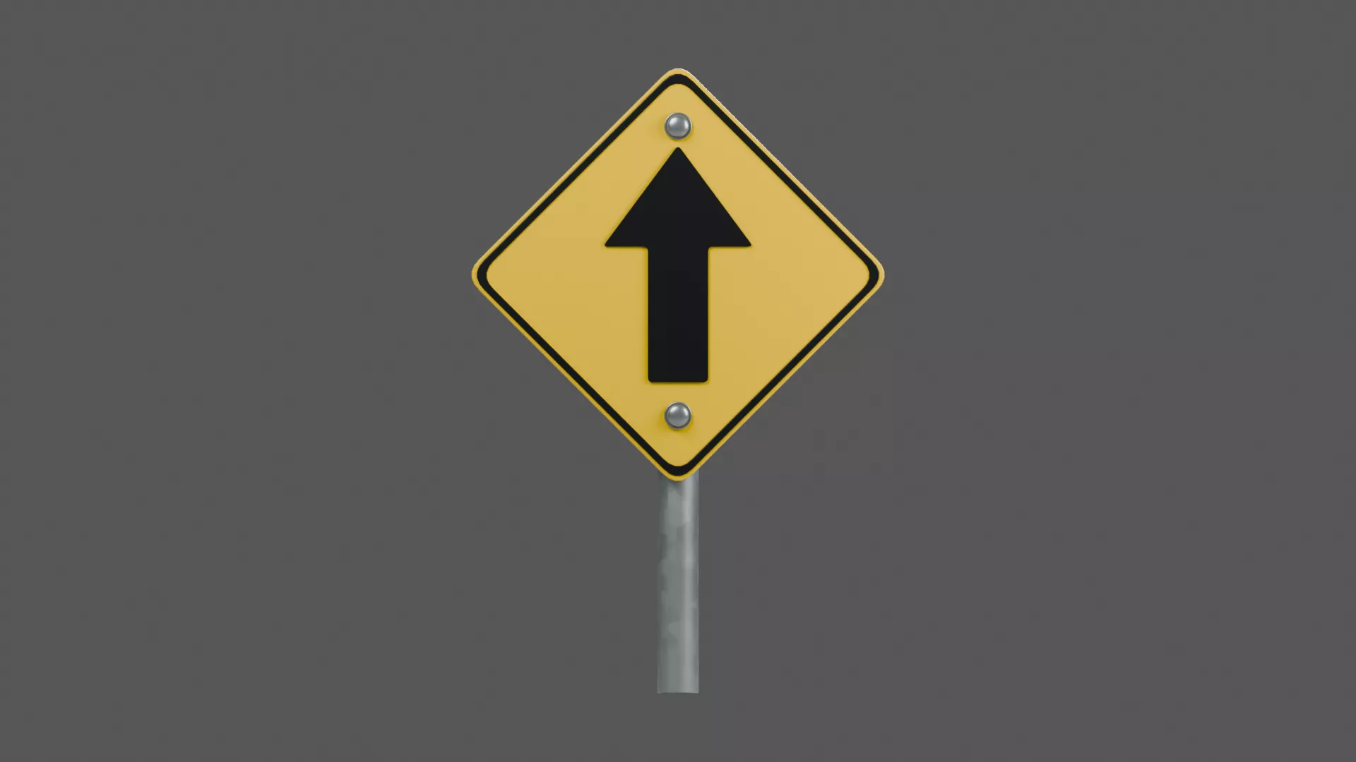 Yellow Diamond Forward Arrow Marker Low-poly 3D model