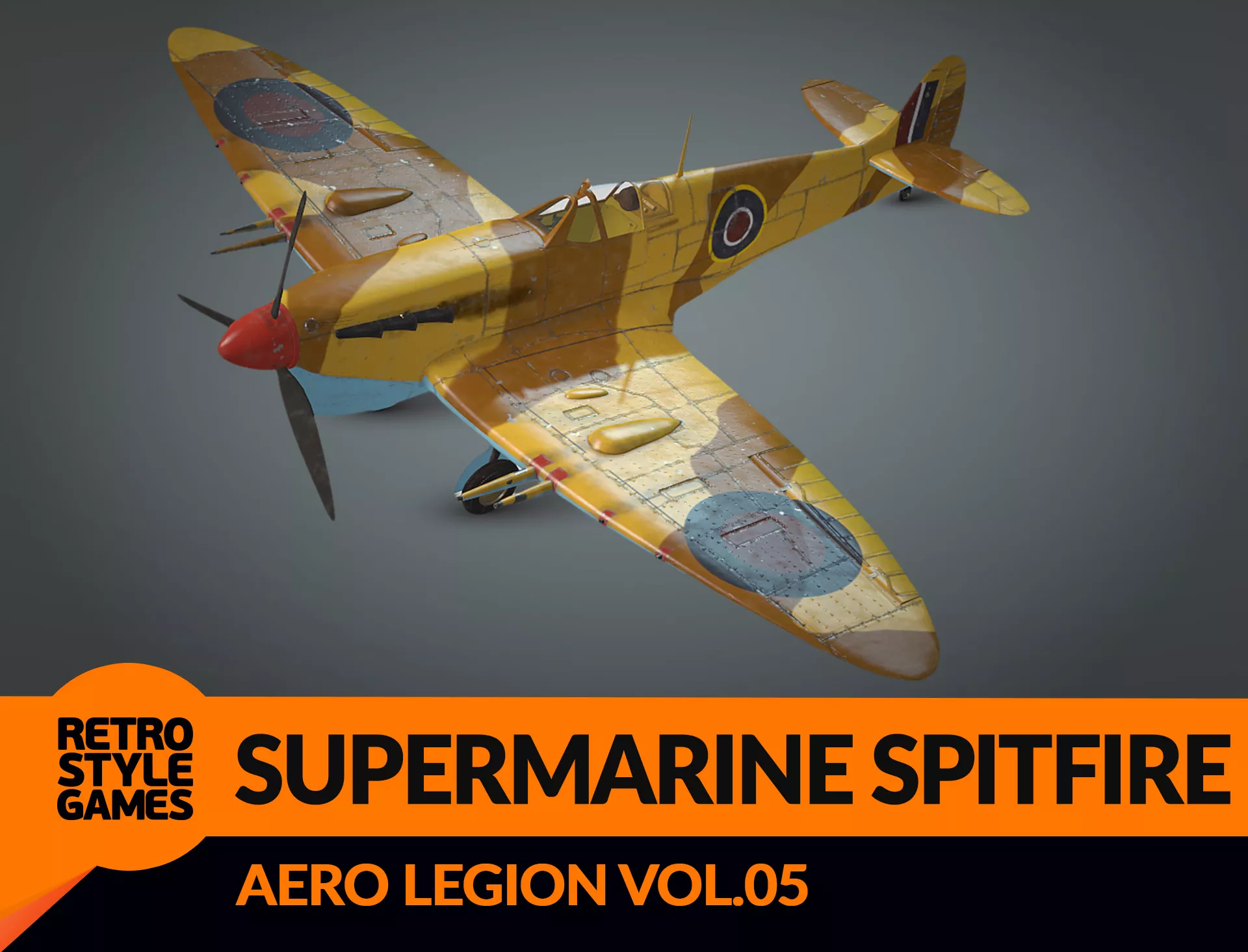 Supermarine Spitfire Mk Vc - Low Poly WW2 Fighter 3D Model Low-poly 3D model