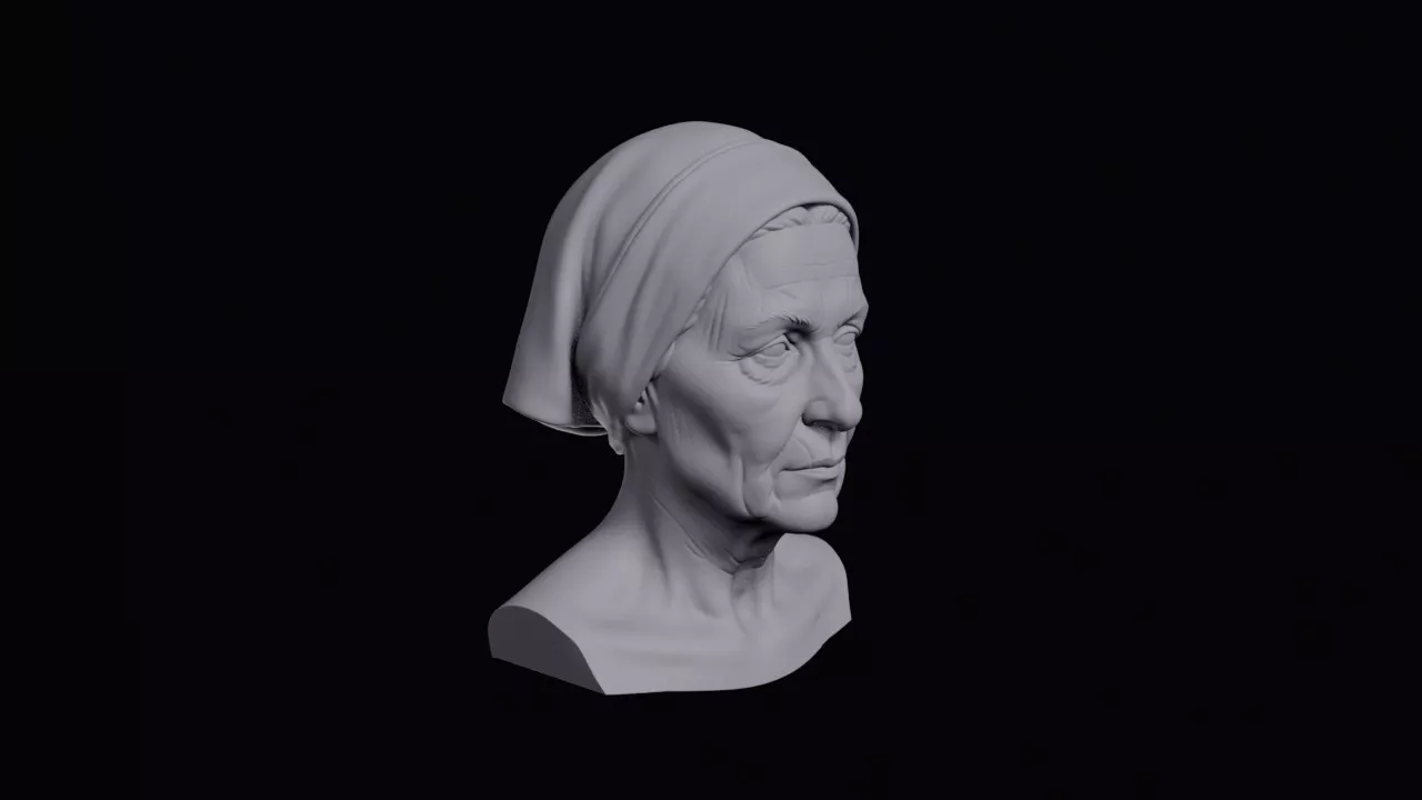 Widow In Headscarf Bust 3D print model