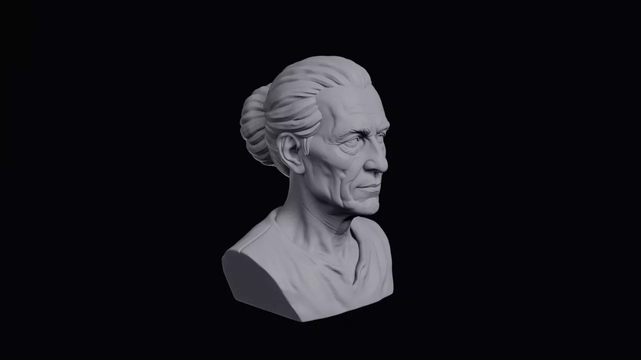 Weaver With Hair Coil Bust 3D print model