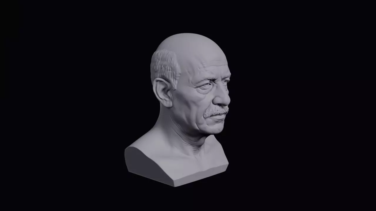 Tunisian Man With Bald Crown Bust 3D print model