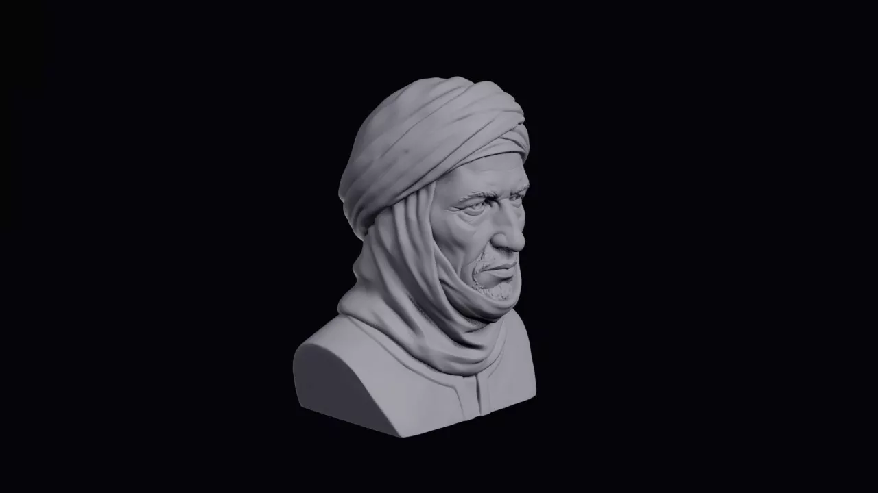 Tuareg Man With Long Lean Face Bust 3D print model
