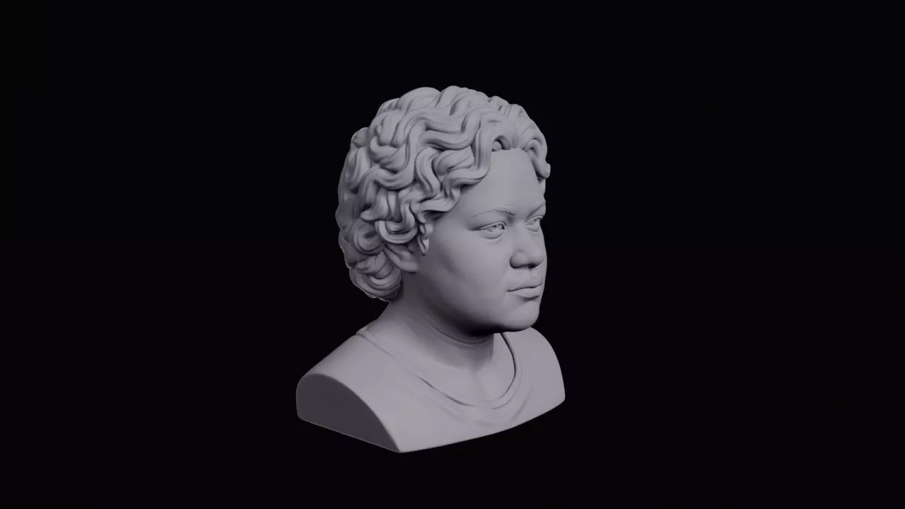Teenage Marshallese Girl With Round Heavy Face Bust 3D print model
