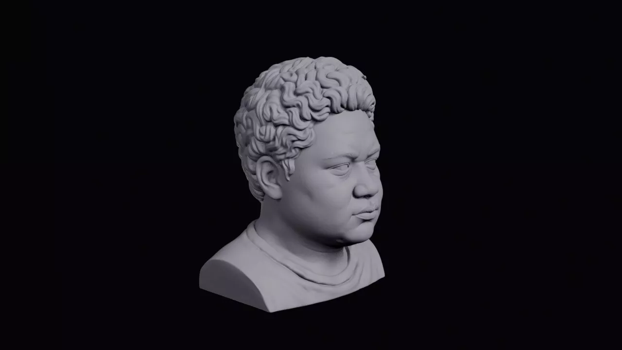 Teenage Marshallese Boy With Round Heavy Face Bust 3D print model